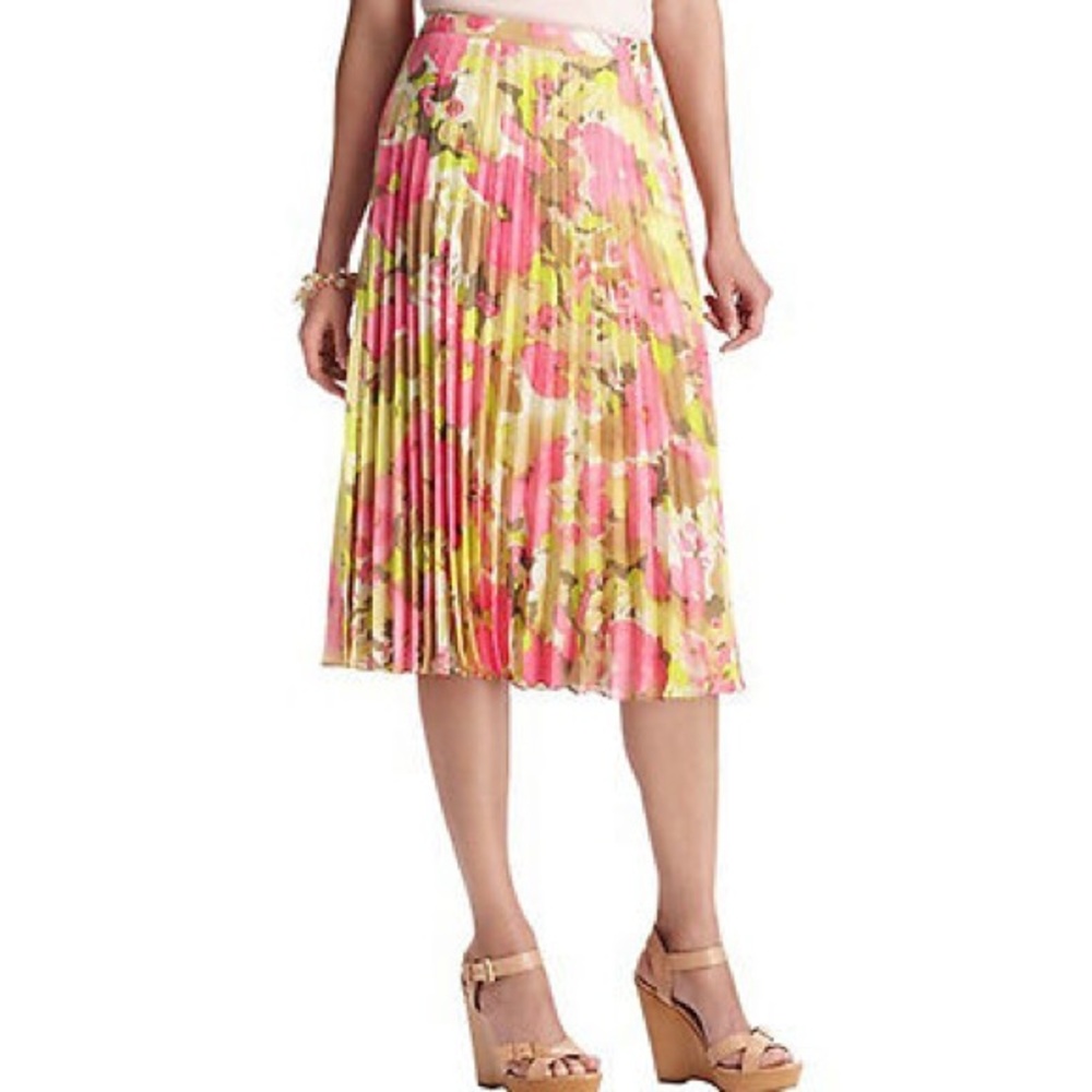 LOFT | Pleated Floral Skirt NWT